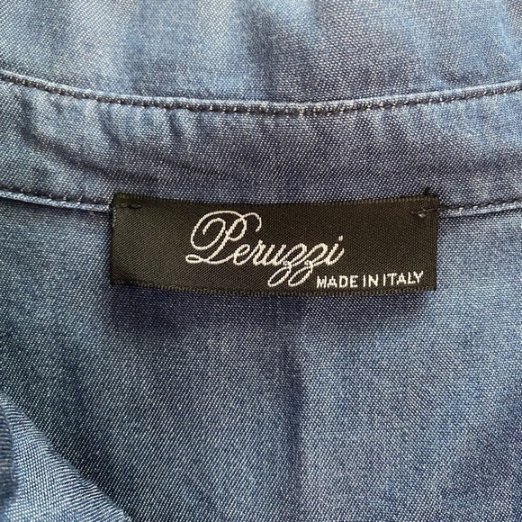 PERUZZI MADE IN ITALY 100% LYOCELL BLUE SHIFT SHIFT DRESS - 44IT(M) - Picture 6 of 8